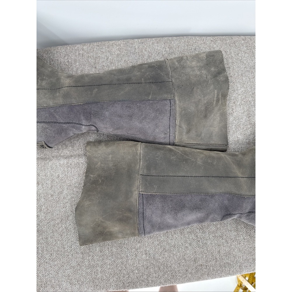 Sorel Womens Addington Distressed Gray Leather Tall Heeled Boot Size 8.5 Fall - Picture 7 of 9